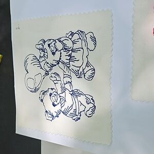 Handmade machine embroidery bear patch